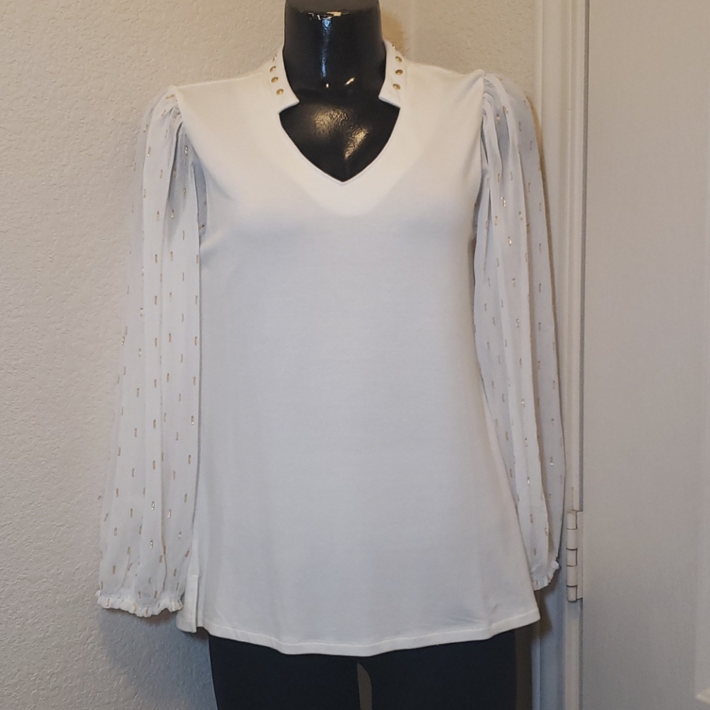 Democracy Polyester Long Sleeve Blouse